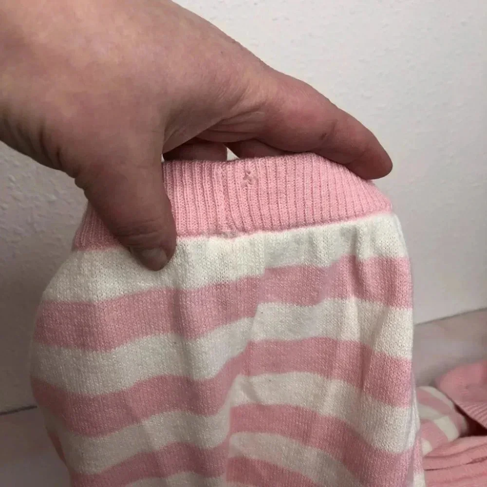 Nordstrom Baby jacket & pants set sweater knit angora pink stripe‎ size 6 months